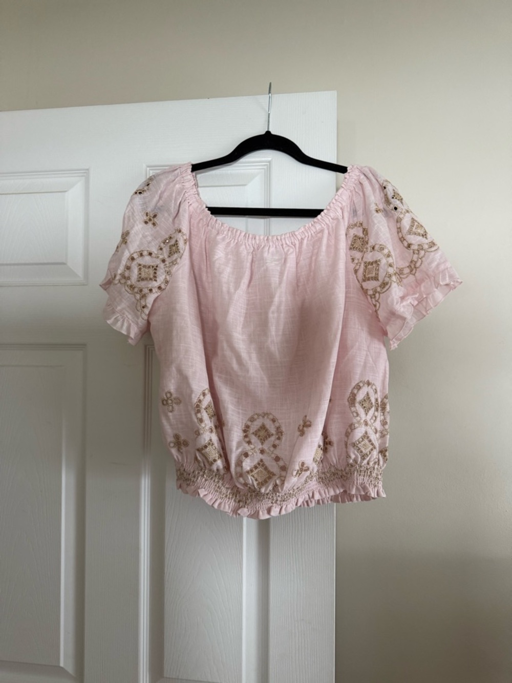 Women’s Pink Embroidered Top